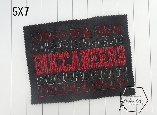 07 Team Layered Embroidery Design.  This is for 5X7!